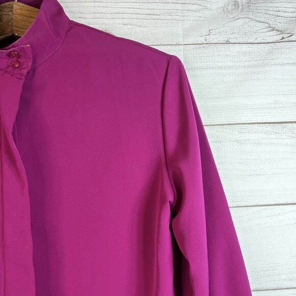 Pendleton Blouse Classic Business Vintage Long Sleeve Size 8 Pink Fuchsia - Picture 4 of 15